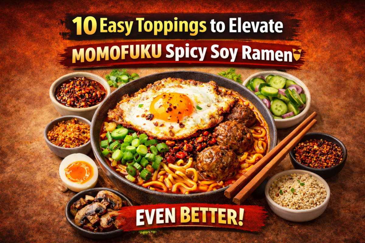 easy ramen toppings for Momofuku spicy soy ramen