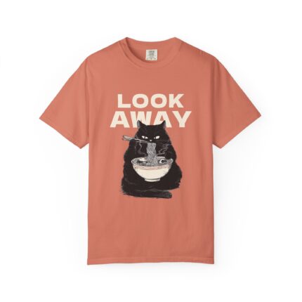 Look Away Cat Eating Ramen T-shirt | Let's Ramen Graphic Tee